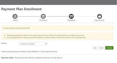 If paying by credit card, select Credit Card via PayPath and click Continue