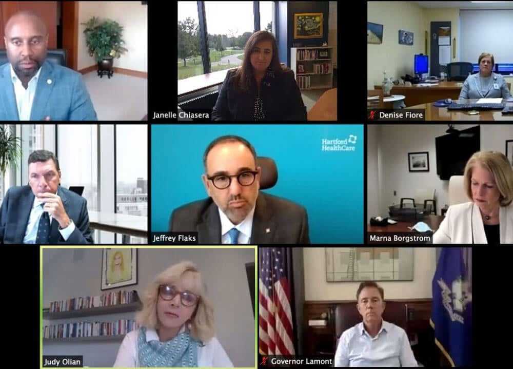 Screen capture of the 8 panelists during the webinar
