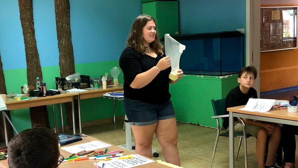 Samantha Paradee ’18, MS ’19, worked as an assistant teacher at a camp in central Poland.