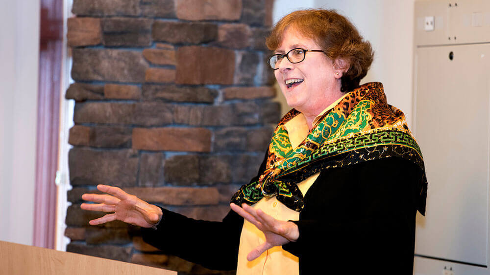 Professor Jill Martin speaking at an event