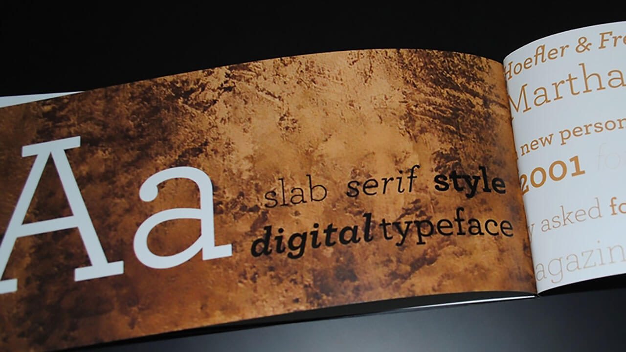 An example of a typography treatment spread with various typefaces