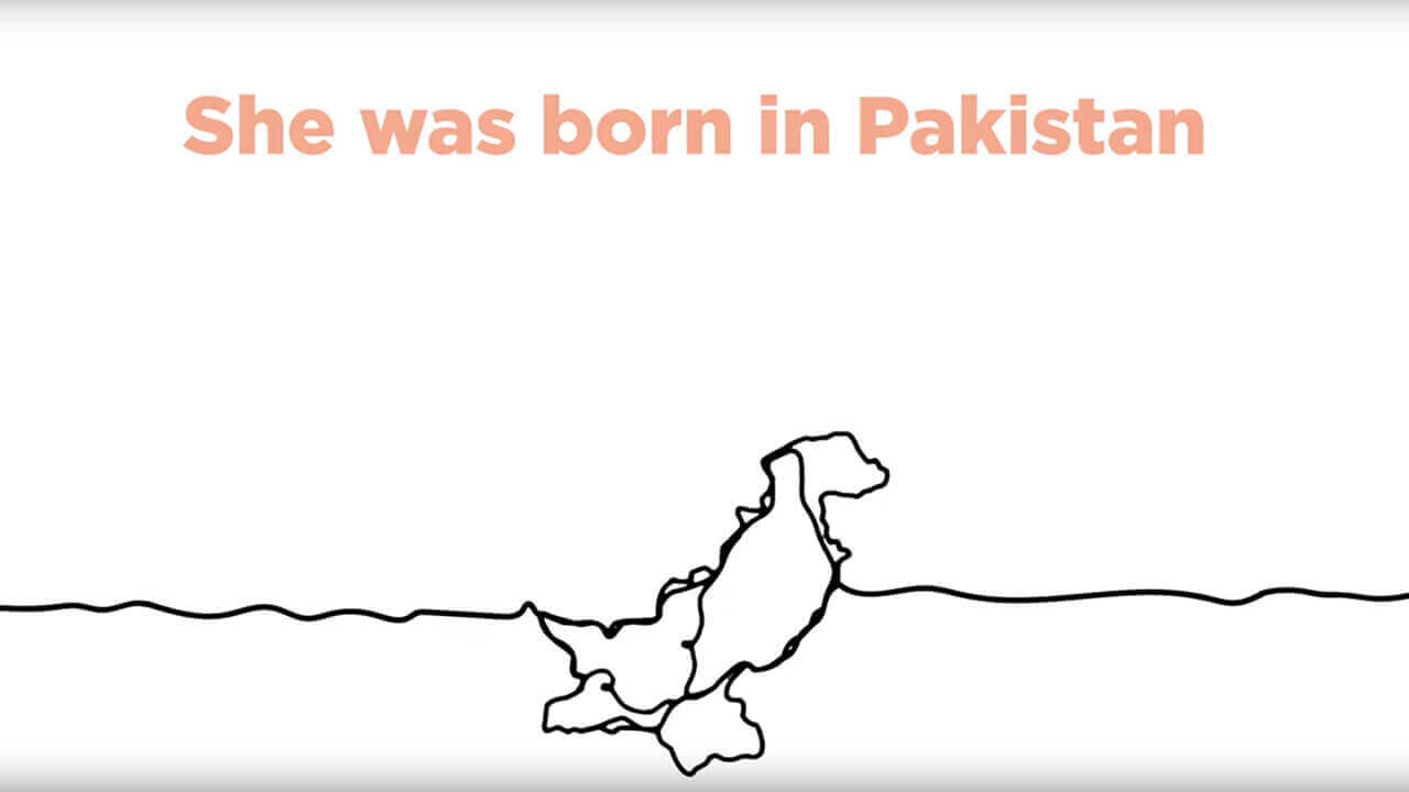 Still of an animation video depicting the outline of the country of Pakistan