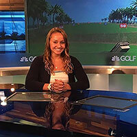 Victoria Rutligliano '18 on set at the Golf Channel