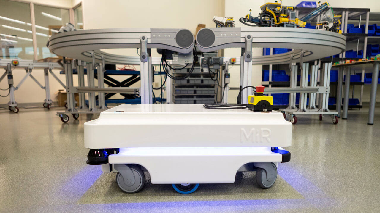 A photo of the School of Engineering's robot