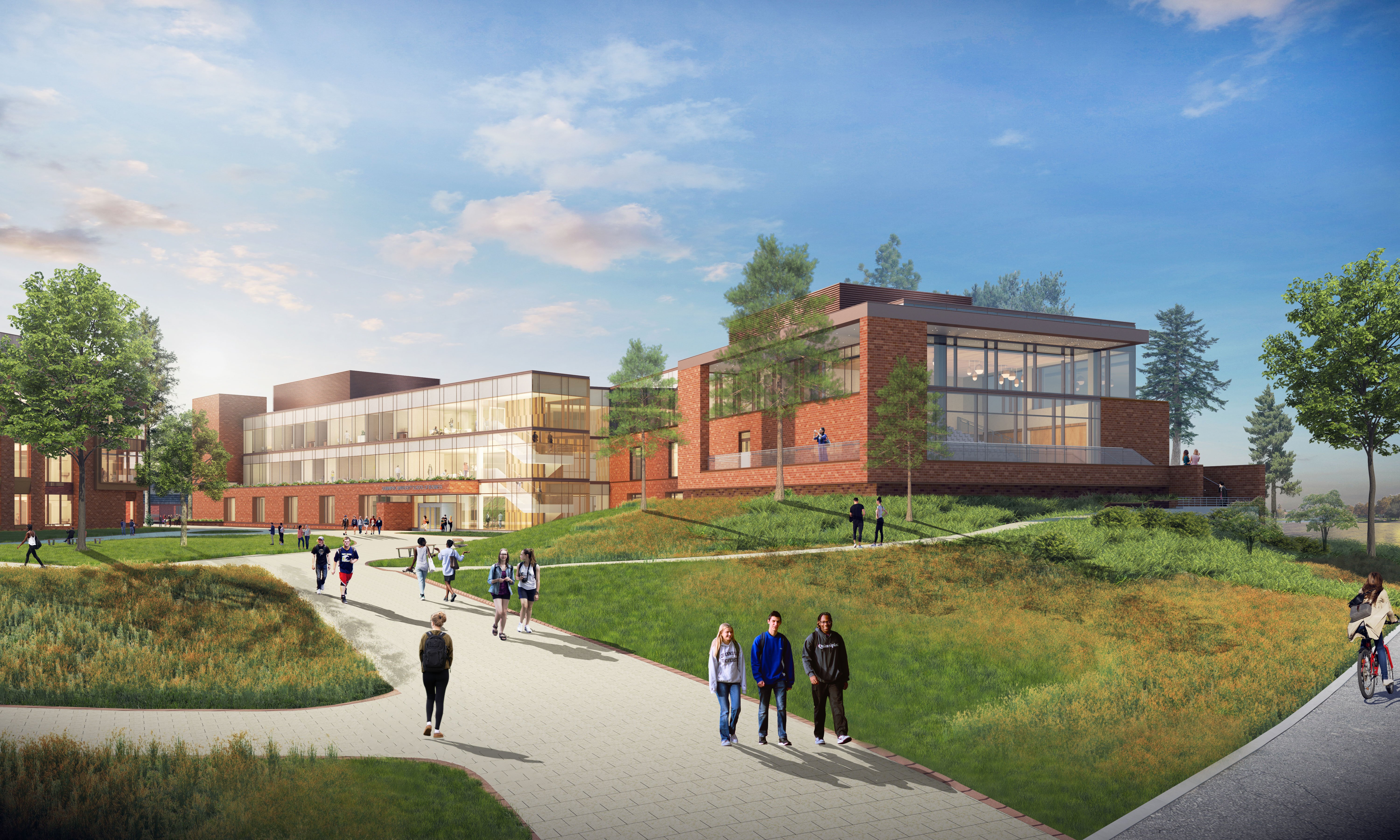 Rendering of the new School of Business on the South Quad