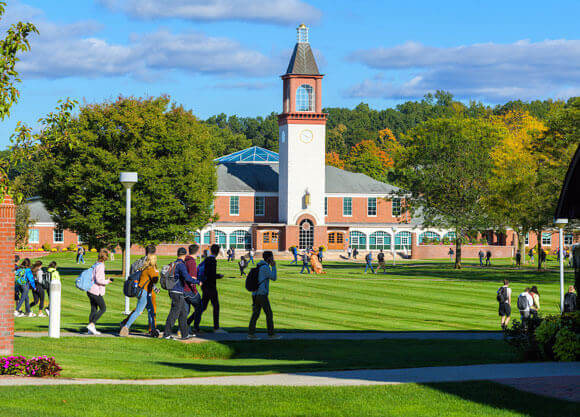 Students walking in the quad.