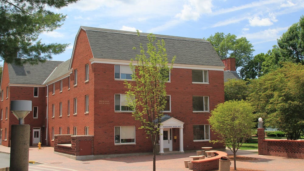 An exterior view of the Irmagarde Tator residence hall on Mount Carmel Campus.