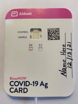 Sample of at-home COVID test