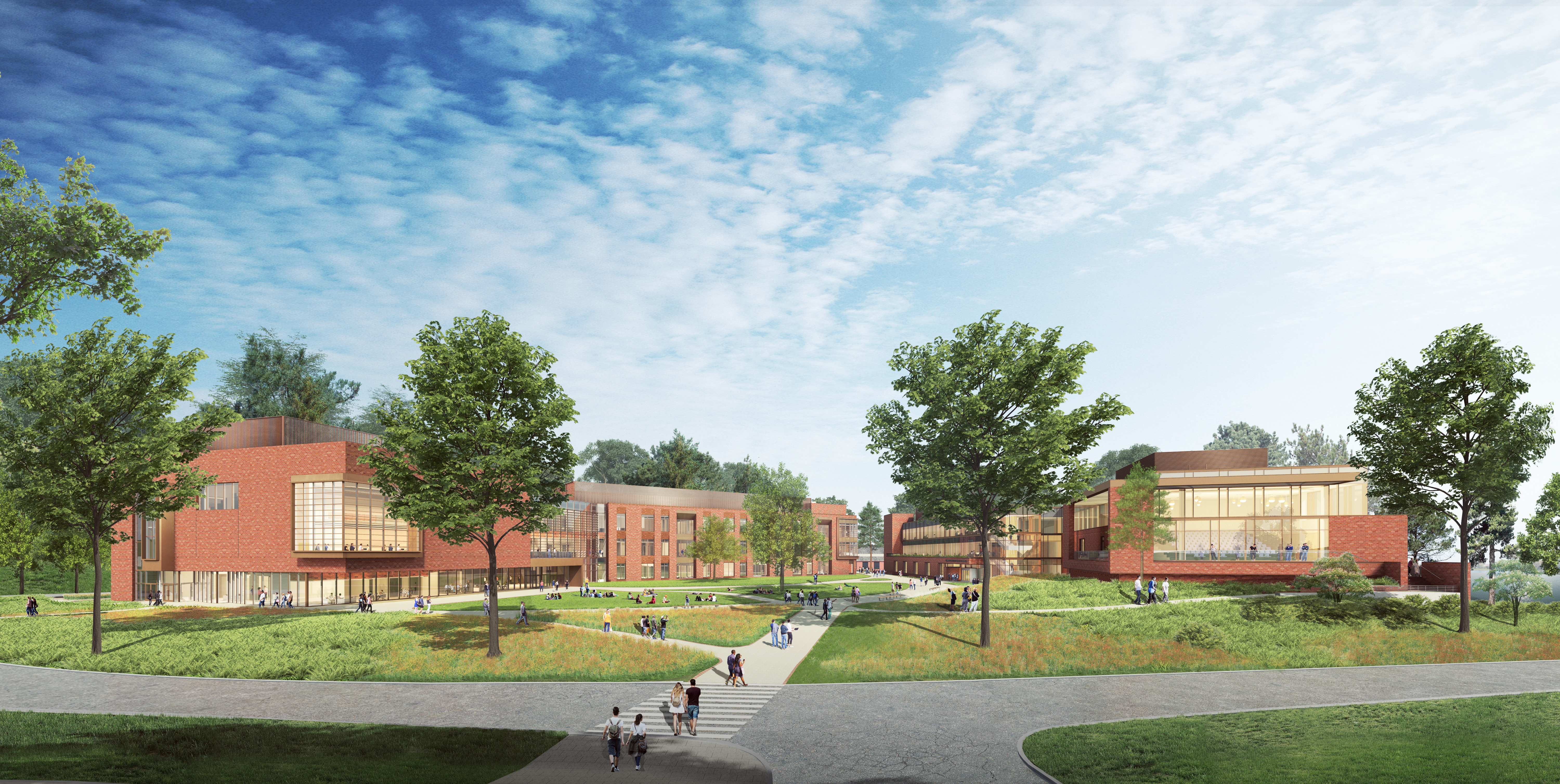 Rendering of the new School of Business on the South Quad
