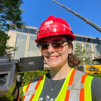 Audrey Scafati on a construction site.
