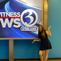 Katie Coen interning at WFSBTV 3